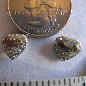 Juicy Couture Heart Stud Earrings with Crystals